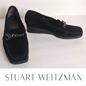 Stuart Weitzman Black Suede Size US 9M Flats/Wedge